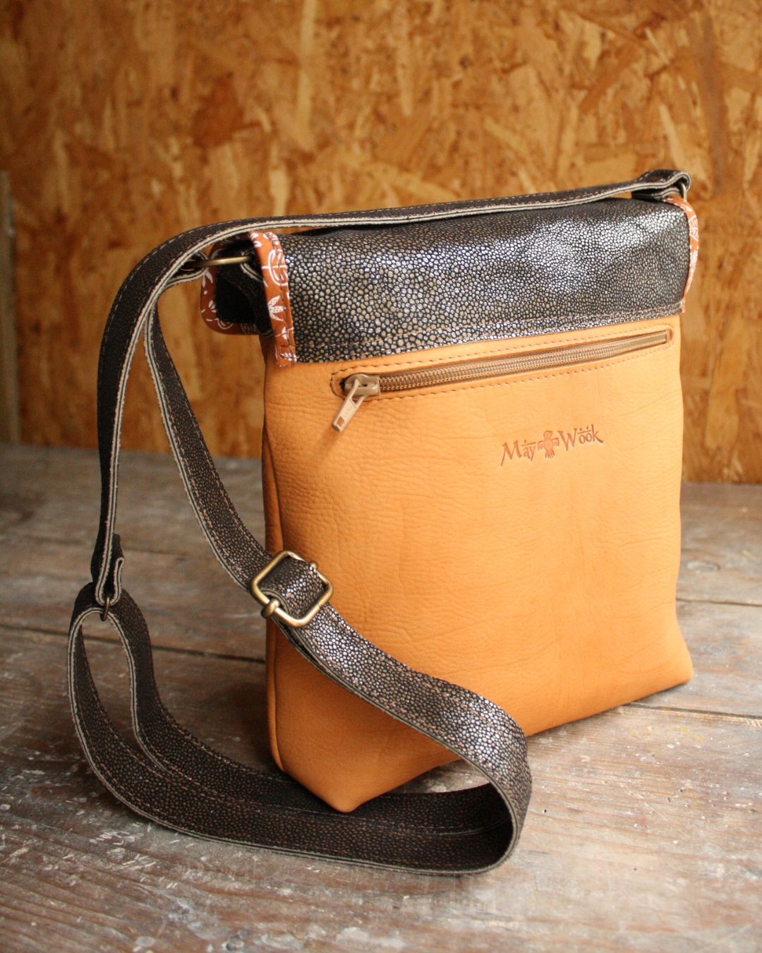 Sac Maïko en cuir naturel et galuchat