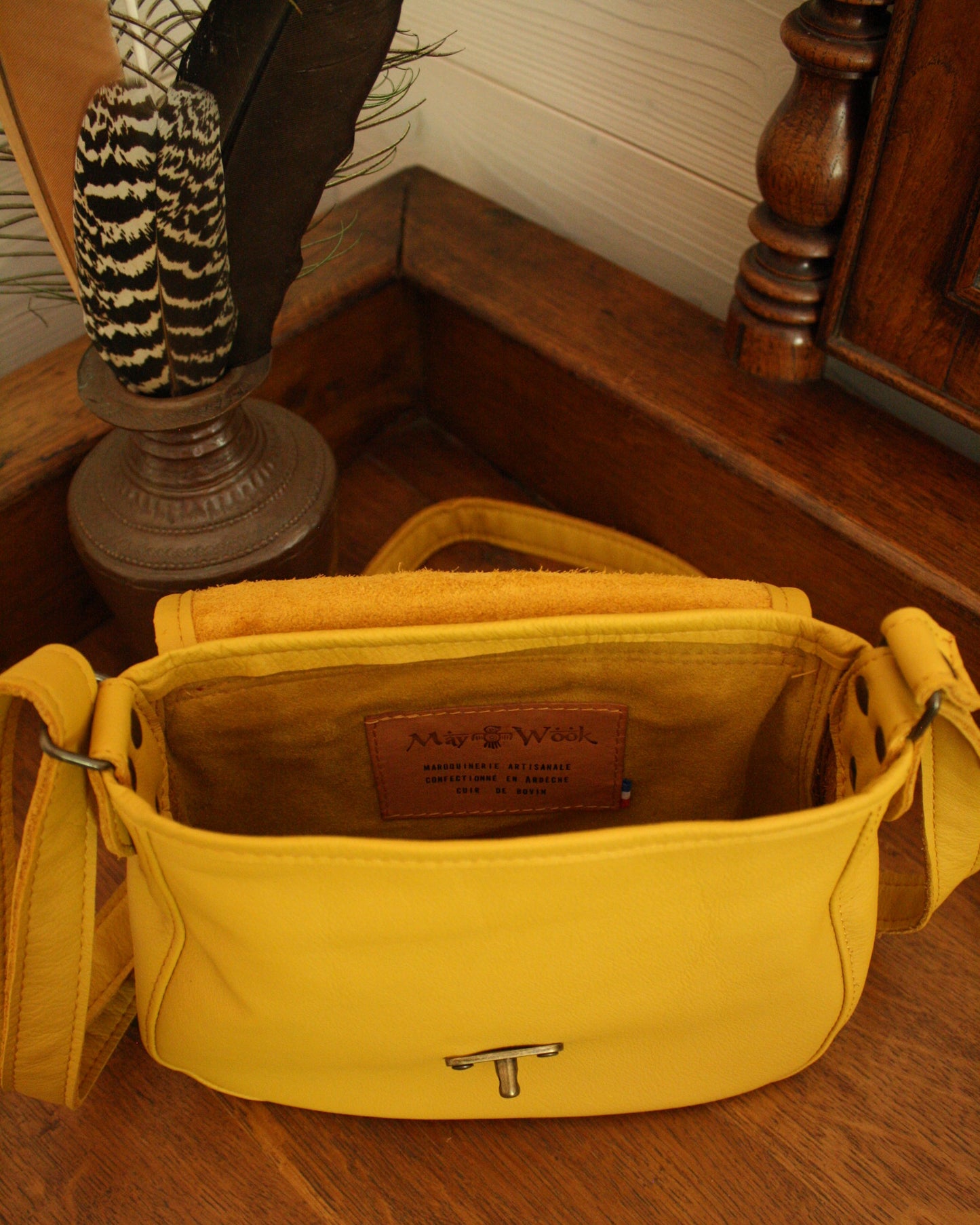 Besace Ninou en cuir jaune