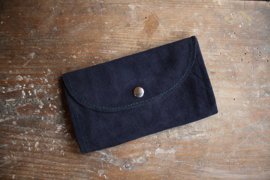 Blague à tabac cuir velours bleu nuit N°2