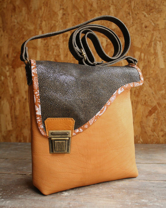 Sac Maïko en cuir naturel et galuchat