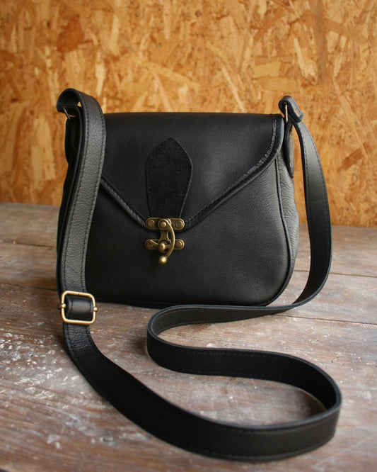 Besace Ninou en cuir noir