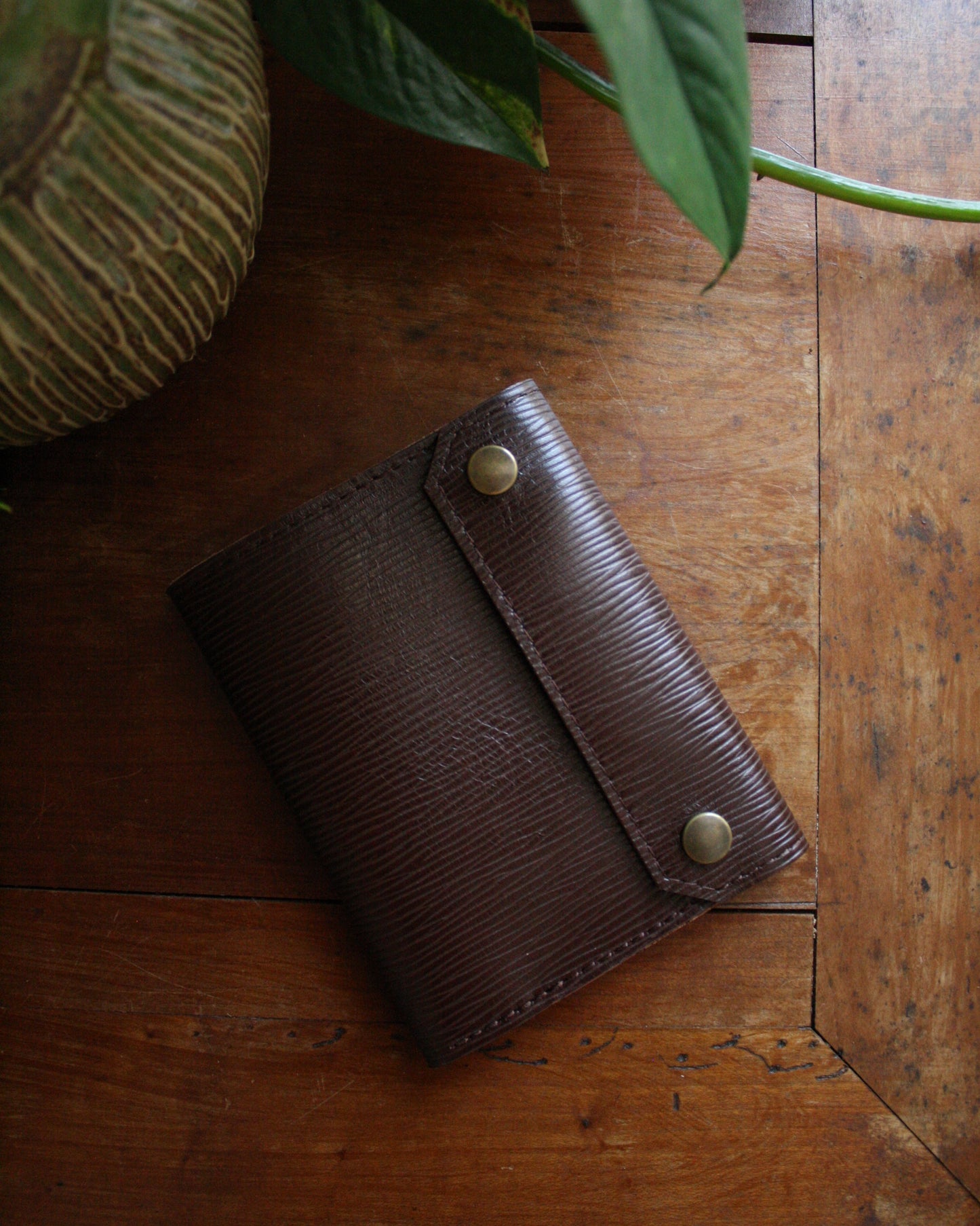 Portefeuille Alastor cuir marron zébré